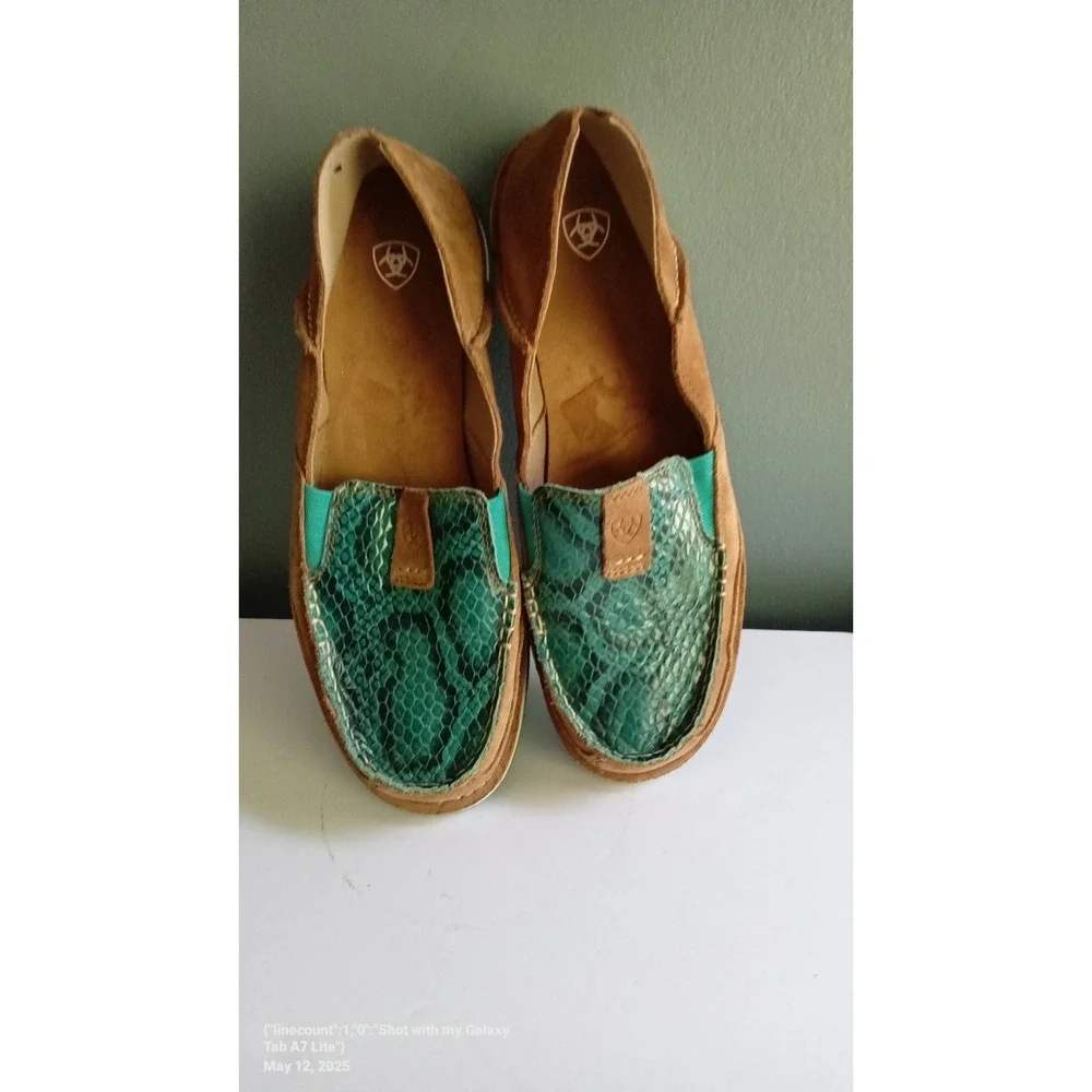 Ariat‎ Moccasin Loafers Snake Print Slip On Casual Comfort Shoes